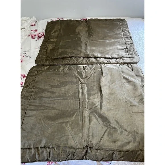 Croscill Pillow Shams Tangier King Damask Stripe Bronze Burgundy Rich Set Of 2 - Picture 5 of 12